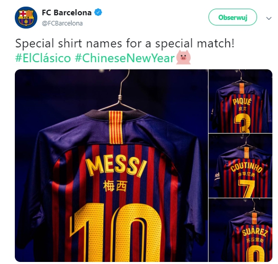 Specjalne koszulki Barcy na dzisiejsze El Clasico!